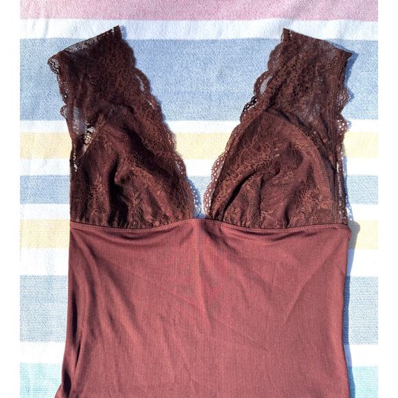 NWT, Free People, Power Play Cami, Color Bittersweet Brown, Size M - Picture 2 of 6